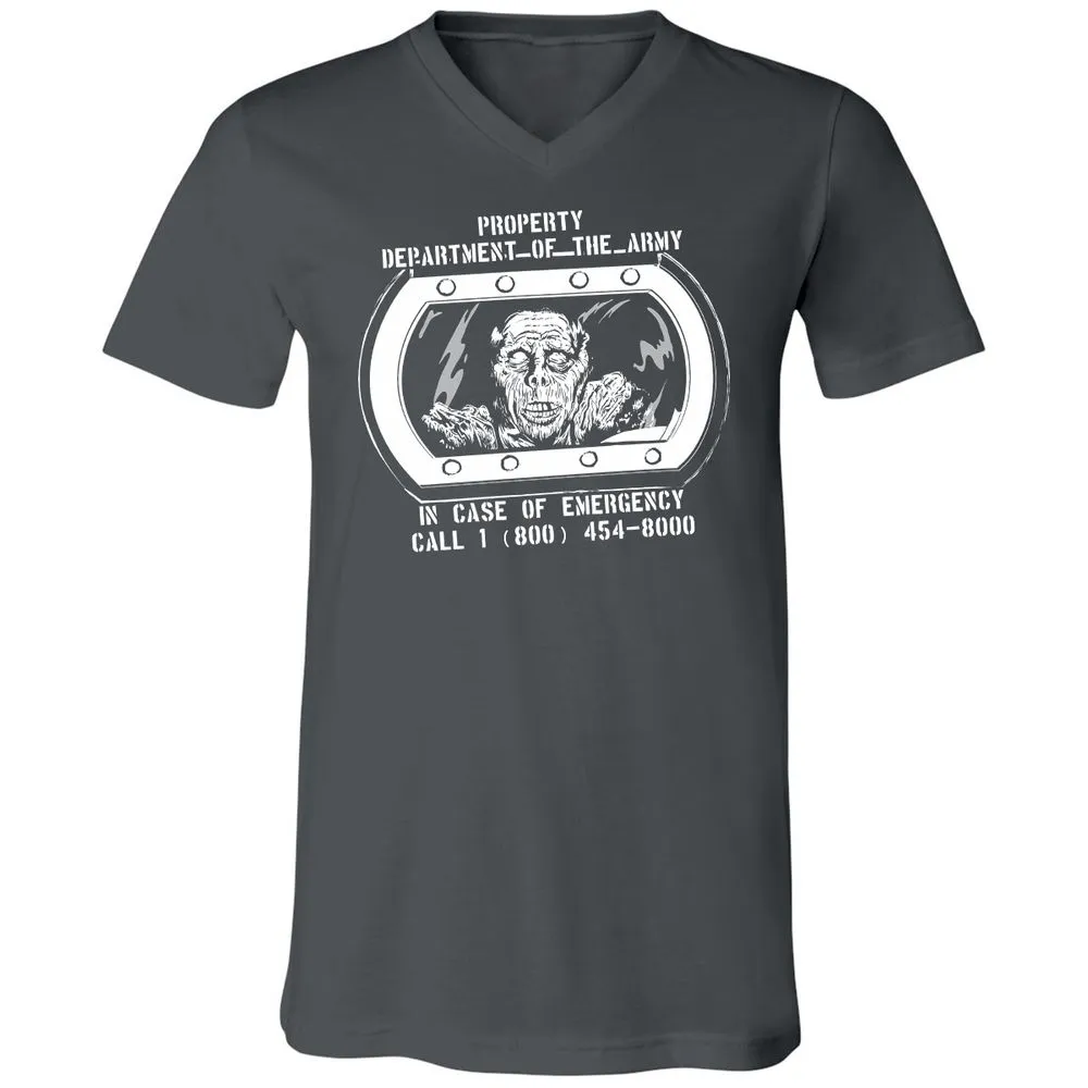 Unisex V-Neck T-Shirt - MVMGQCXR - Asphalt - 12