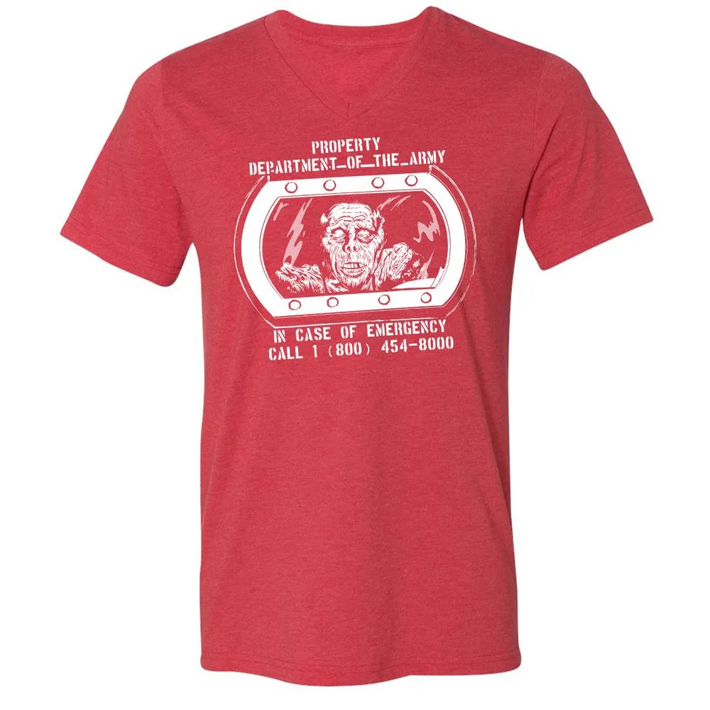 Unisex V-Neck T-Shirt - MVMGQCXR - Heather Red - 16