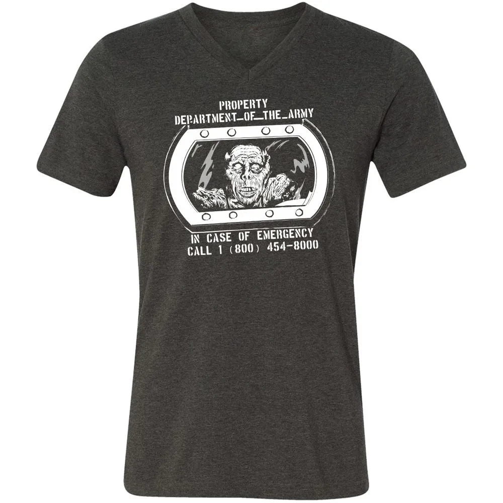 Unisex V-Neck T-Shirt - MVMGQCXR - Dark Grey Heather - 8