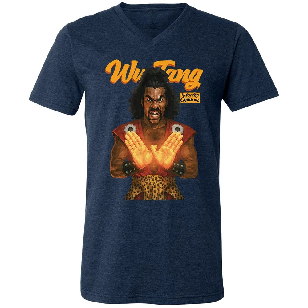 Unisex V-Neck T-Shirt - YHUTLEER - Heather Navy - 15