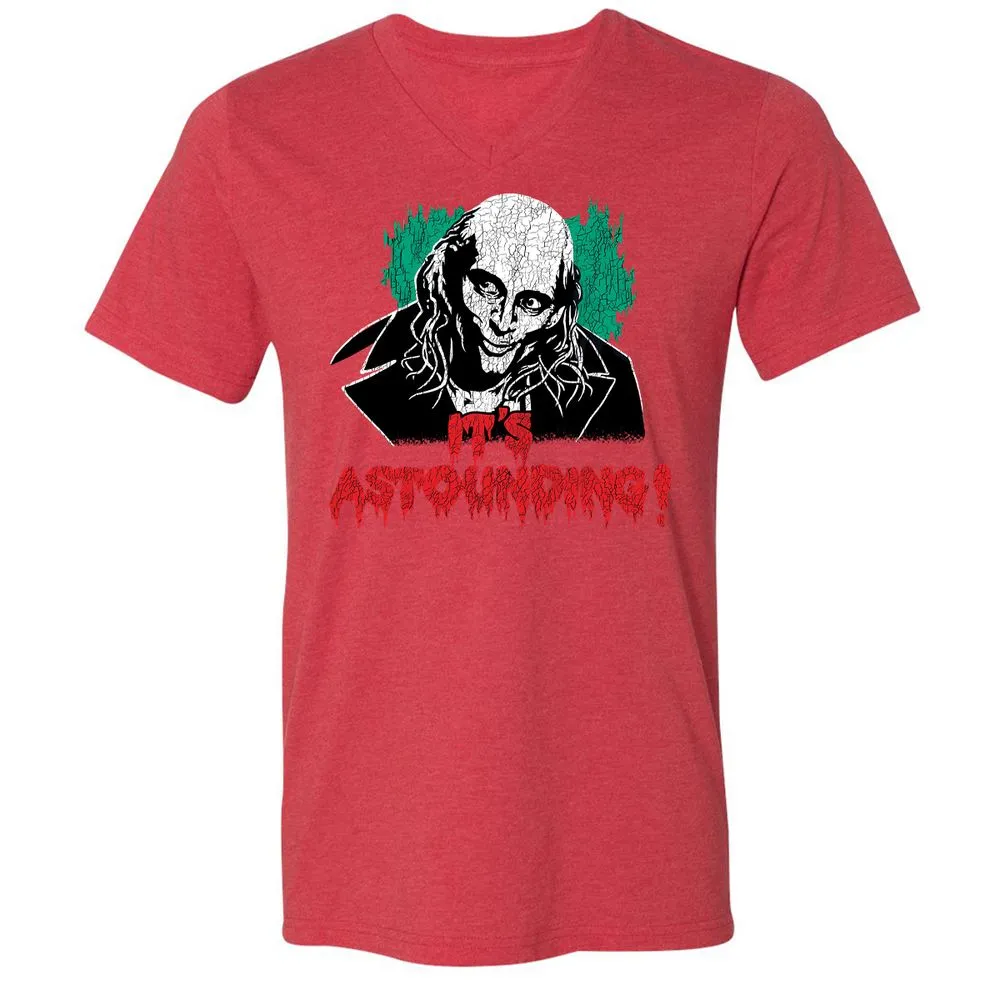 Unisex V-Neck T-Shirt - SNXLYNTX - Heather Red - 16