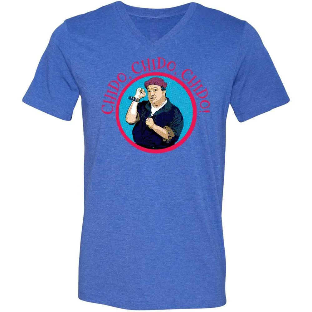 Unisex V-Neck T-Shirt - JVBUAUHU - Heather True Royal - 14