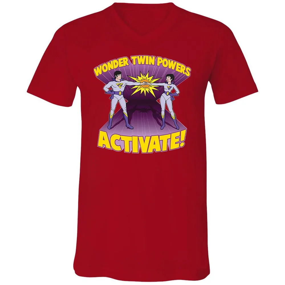 Unisex V-Neck T-Shirt - 9UG9WHZQ - Red - 3