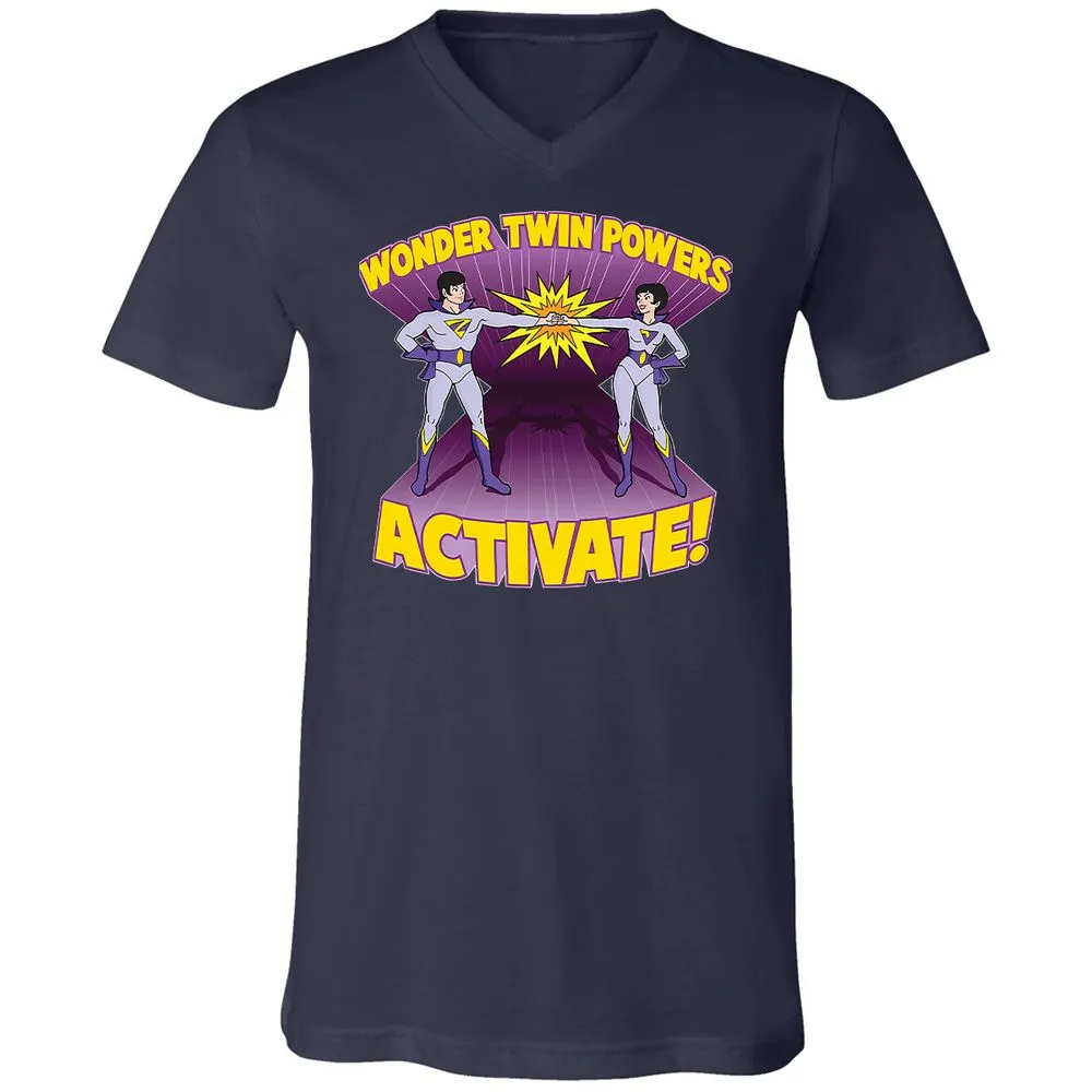 Unisex V-Neck T-Shirt - 9UG9WHZQ - Navy - 2