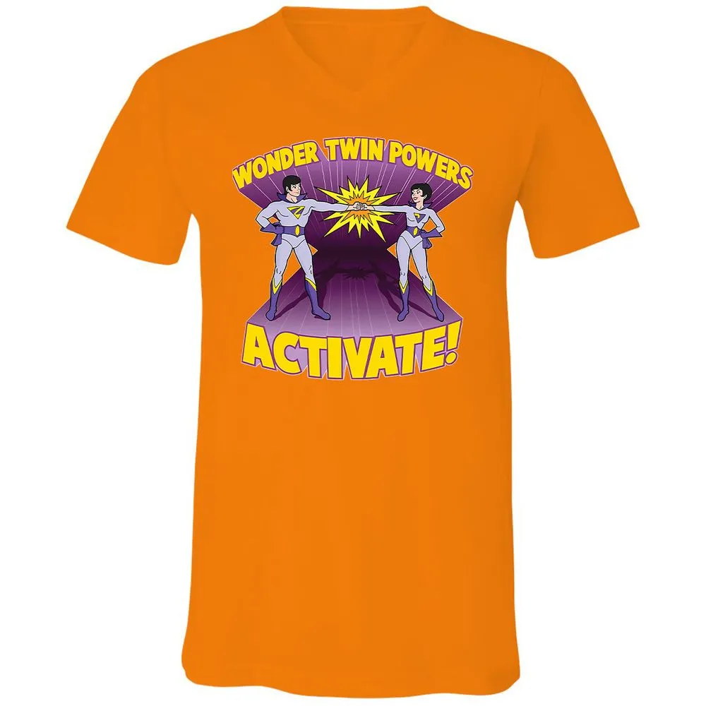 Unisex V-Neck T-Shirt - 9UG9WHZQ - Orange - 11