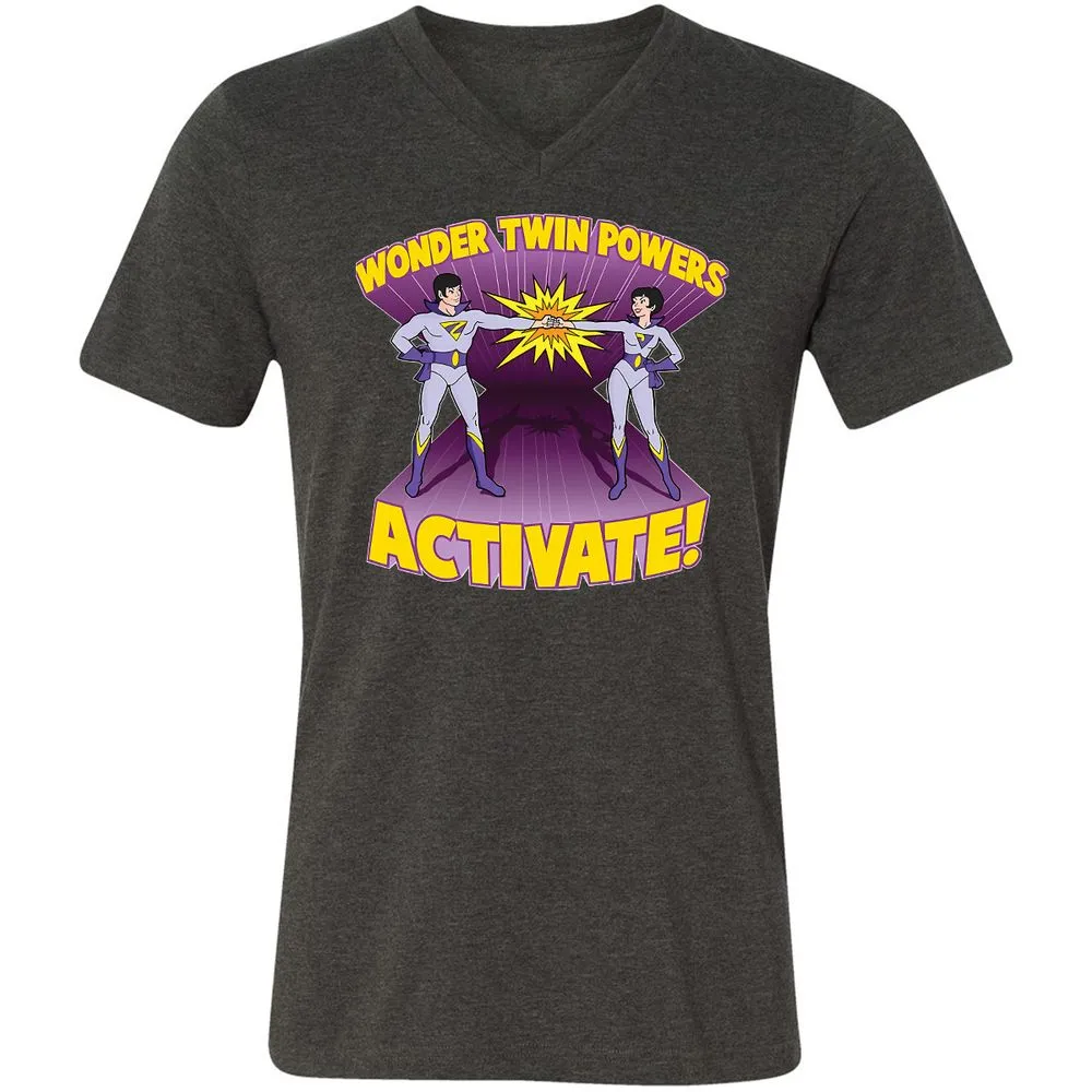Unisex V-Neck T-Shirt - 9UG9WHZQ - Dark Grey Heather - 8