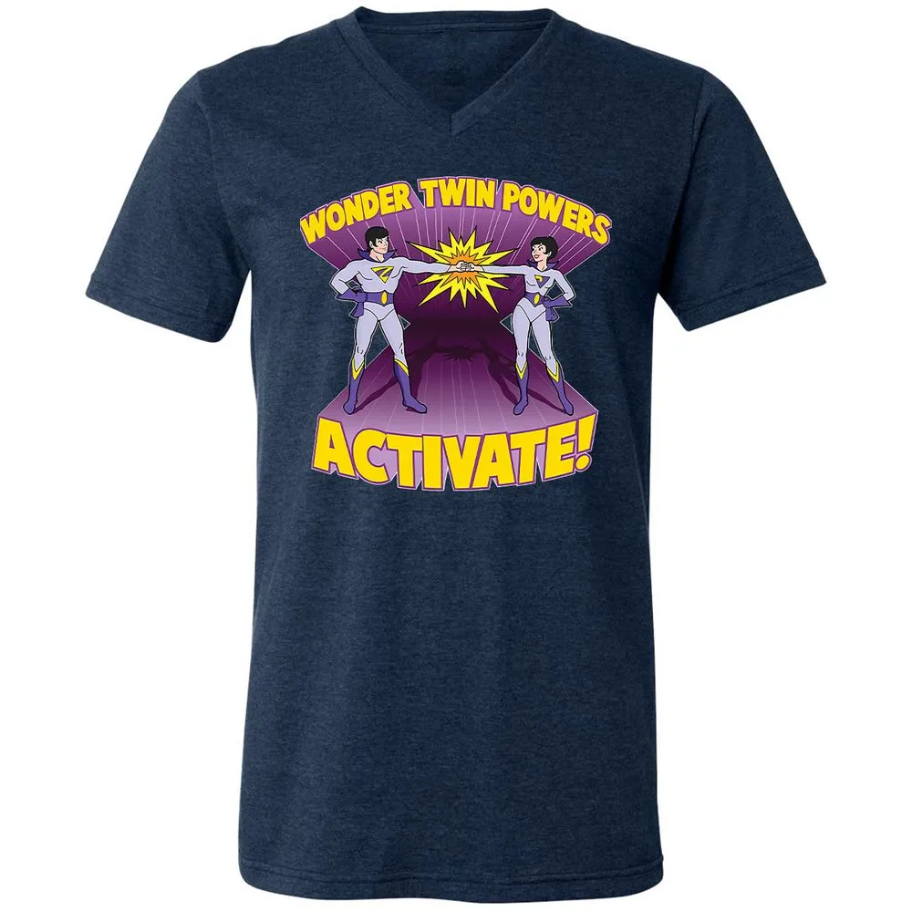 Unisex V-Neck T-Shirt - 9UG9WHZQ - Heather Navy - 15