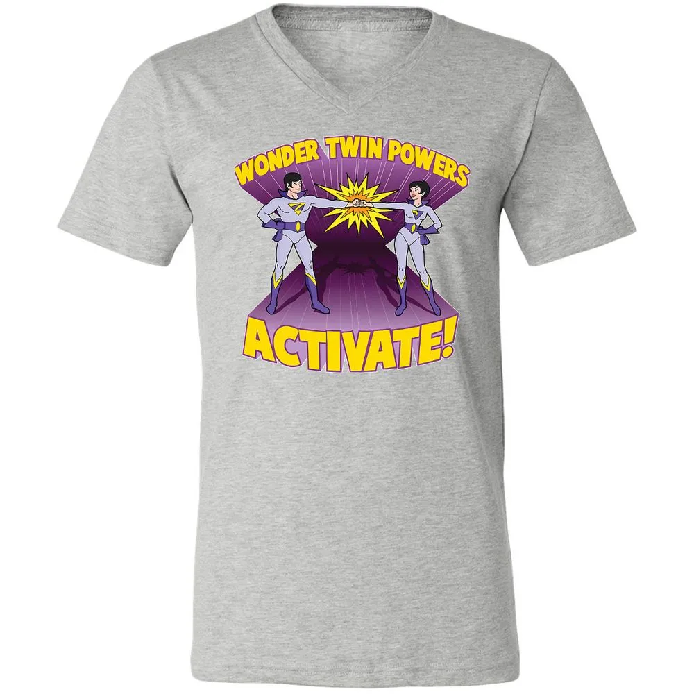 Unisex V-Neck T-Shirt - 9UG9WHZQ - Athletic Heather - 7