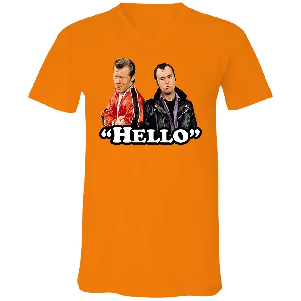 Unisex V-Neck T-Shirt - UYP9J2RM - Orange - 11