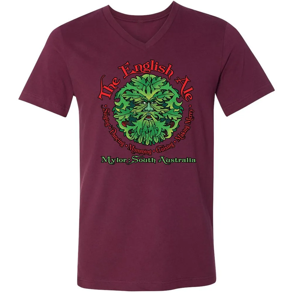 Unisex V-Neck T-Shirt - JDJB7E7Q - Maroon - 6