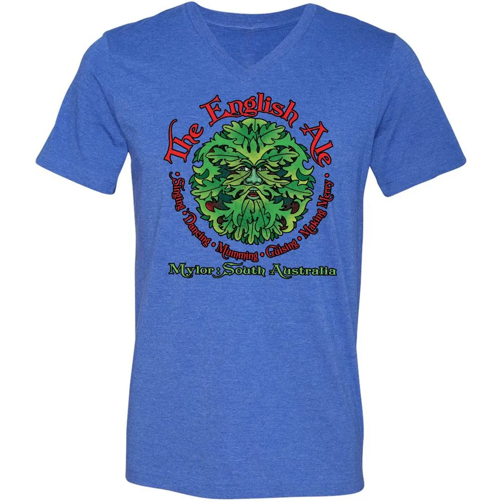 Unisex V-Neck T-Shirt - JDJB7E7Q - Heather True Royal - 14