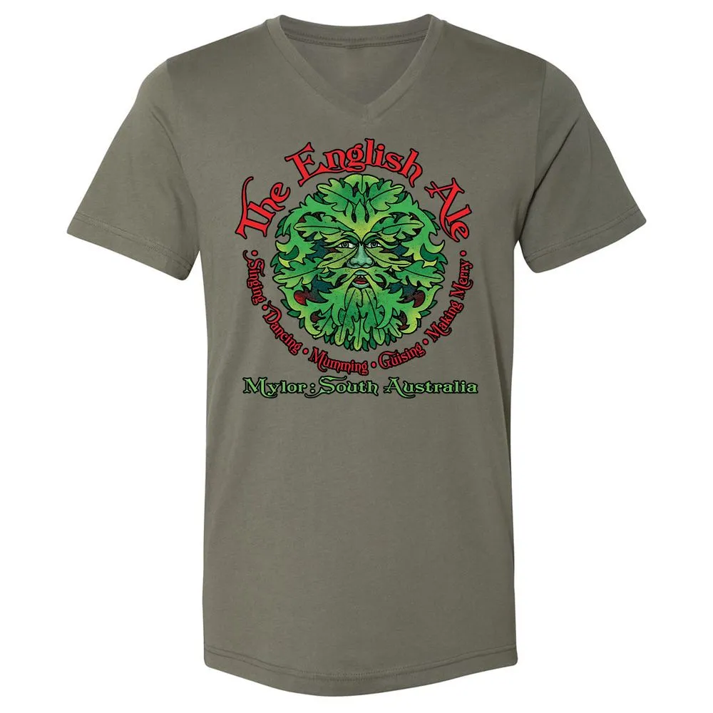 Unisex V-Neck T-Shirt - JDJB7E7Q - Military Green - 10