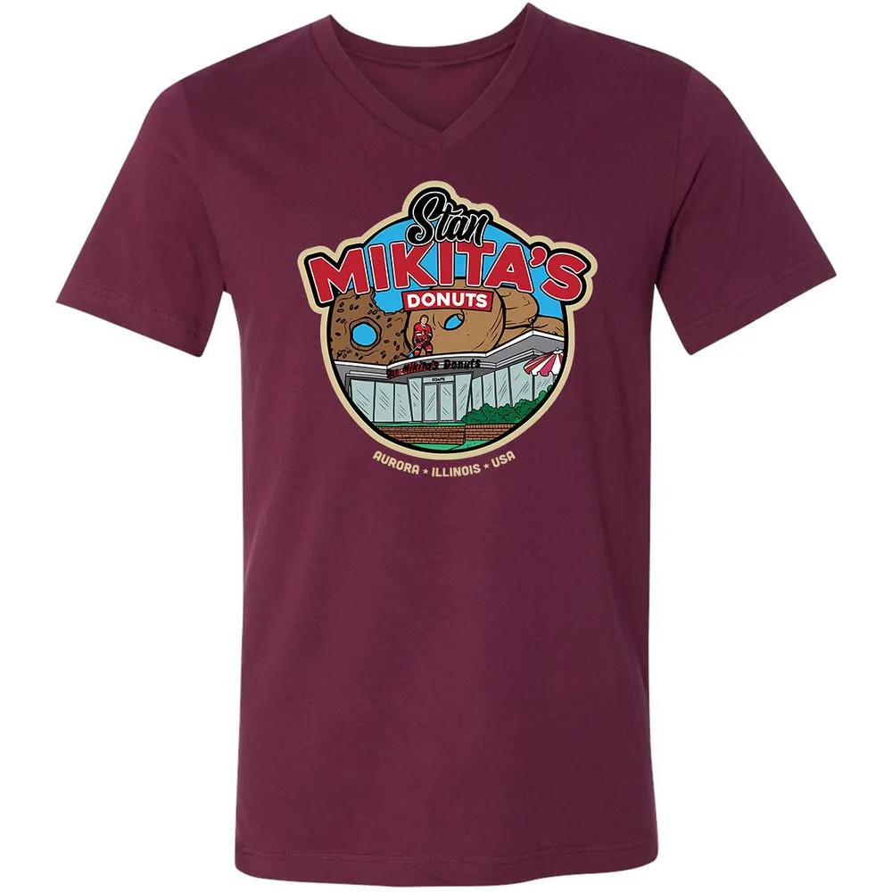 Unisex V-Neck T-Shirt - F7Z14CYV - Maroon - 6