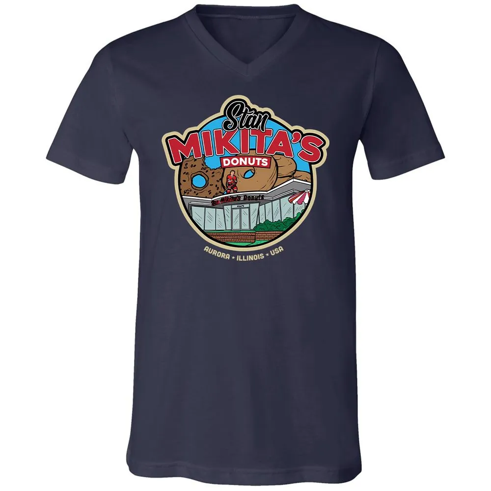 Unisex V-Neck T-Shirt - F7Z14CYV - Navy - 2