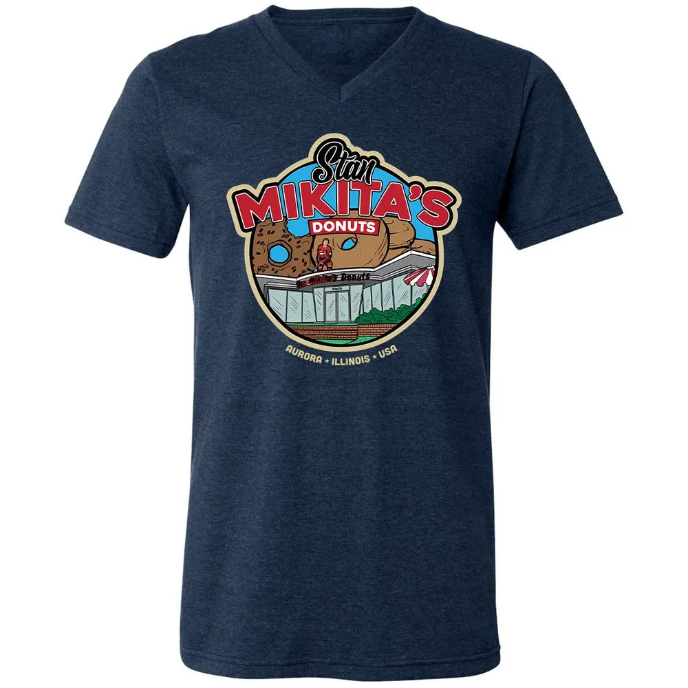 Unisex V-Neck T-Shirt - F7Z14CYV - Heather Navy - 15