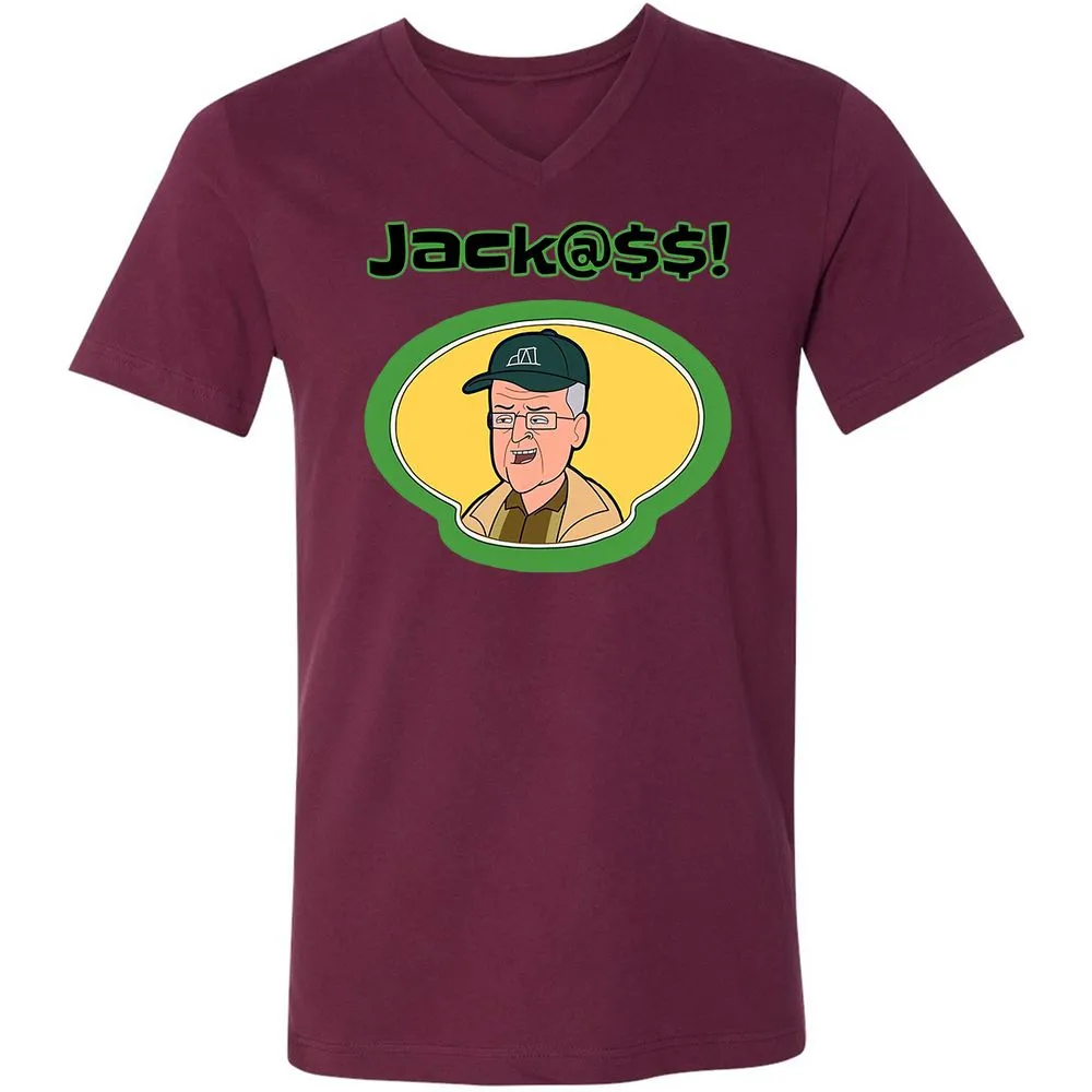 Unisex V-Neck T-Shirt - X6ARJA49 - Maroon - 6