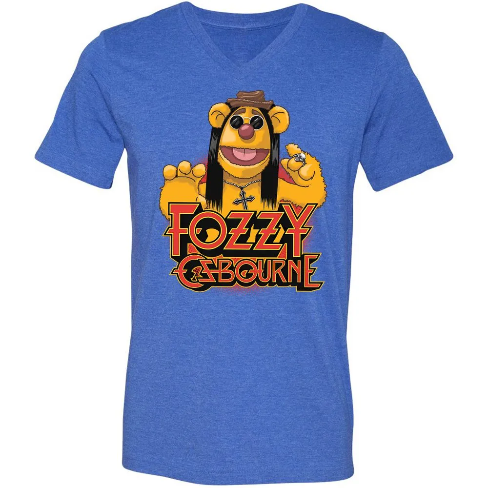 Unisex V-Neck T-Shirt - NV2FPBQC - Heather True Royal - 14