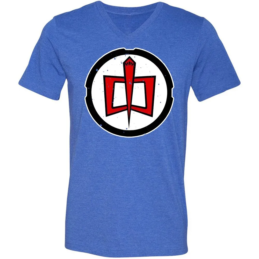 Unisex V-Neck T-Shirt - CHRFW4D6 - Heather True Royal - 14