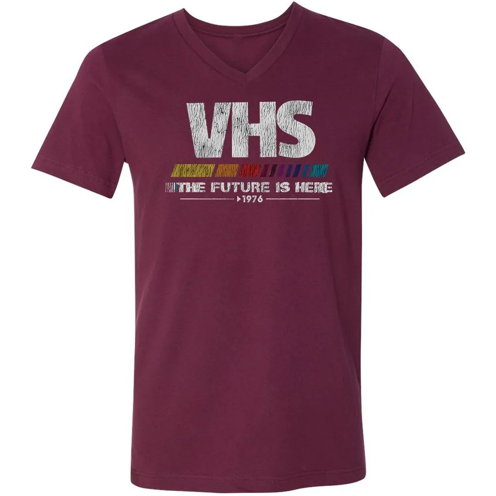 Unisex V-Neck T-Shirt - ZHBZ17W9 - Maroon - 6