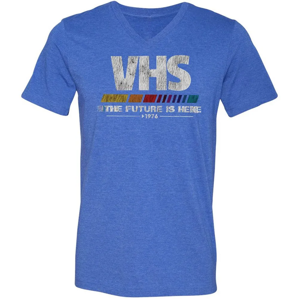 Unisex V-Neck T-Shirt - ZHBZ17W9 - Heather True Royal - 14