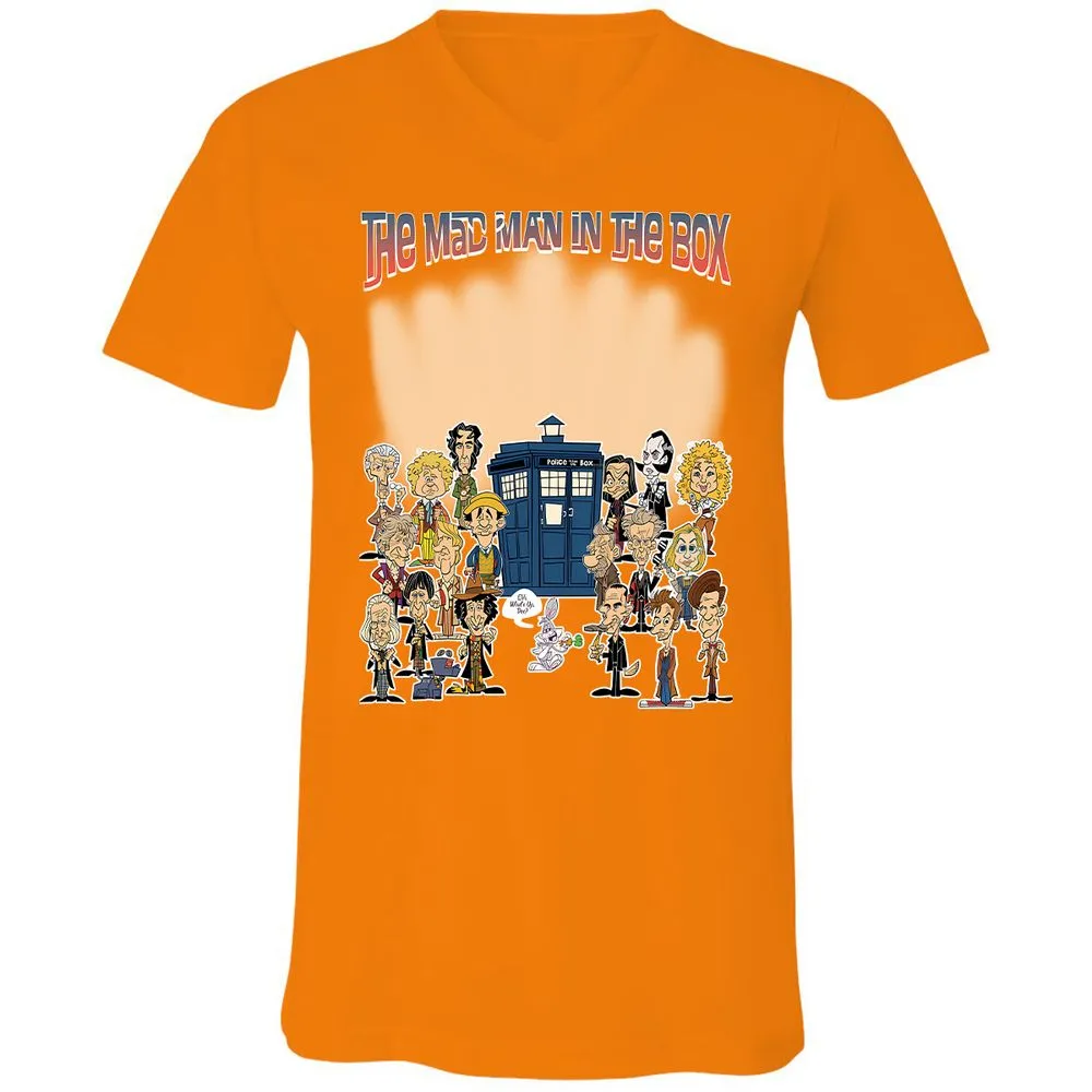 Unisex V-Neck T-Shirt - 5NBXEQFG - Orange - 11