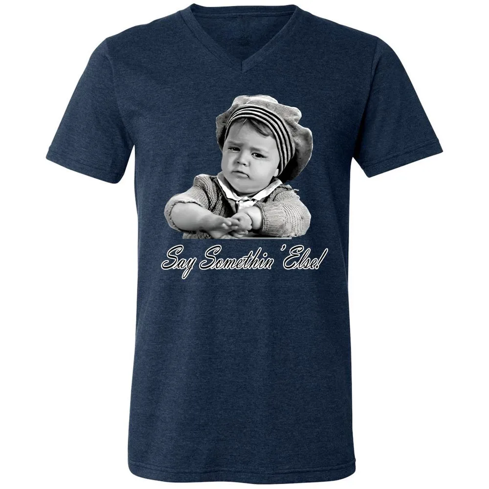 Unisex V-Neck T-Shirt - P1N87MQT - Heather Navy - 15