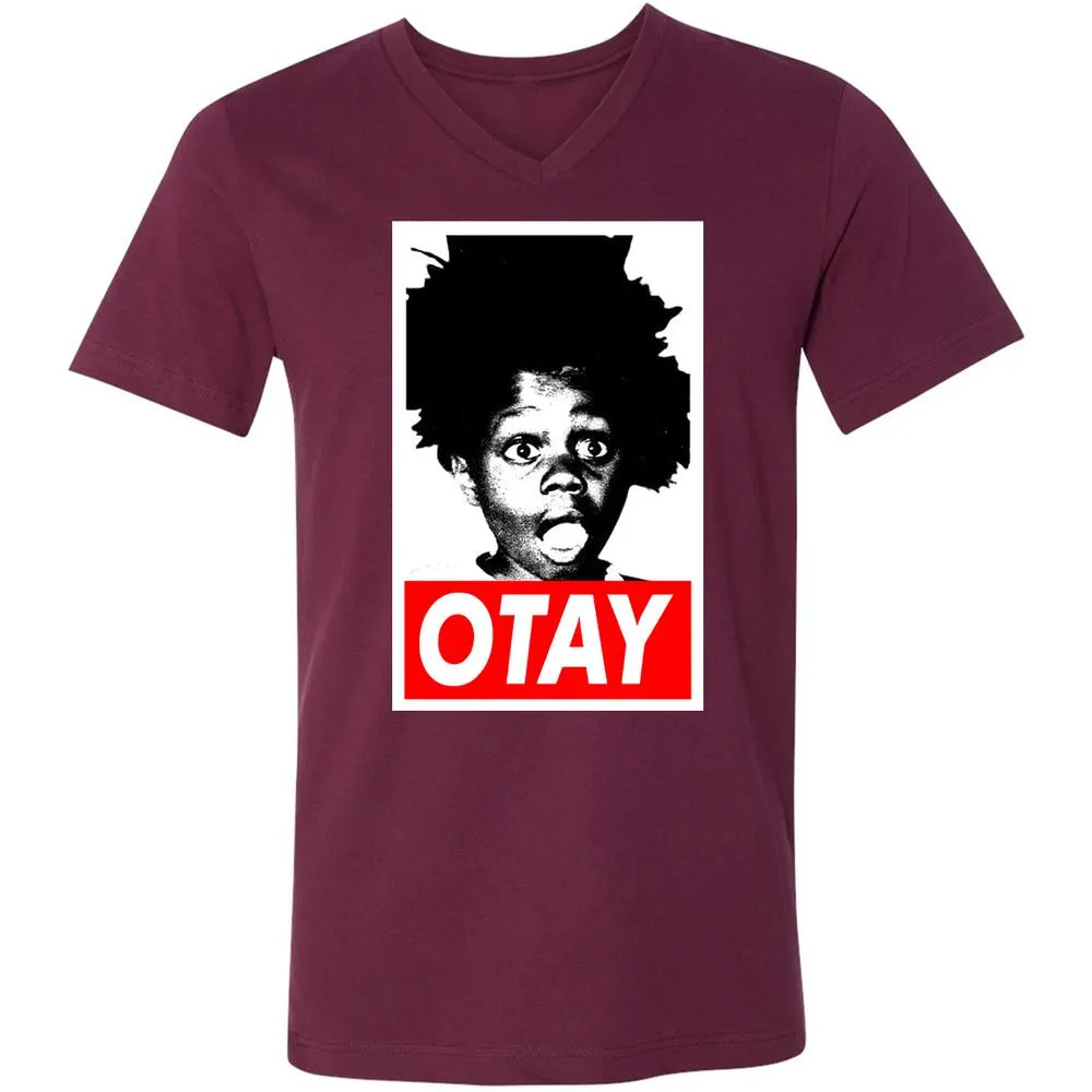 Unisex V-Neck T-Shirt - BW6CY1Y4 - Maroon - 6