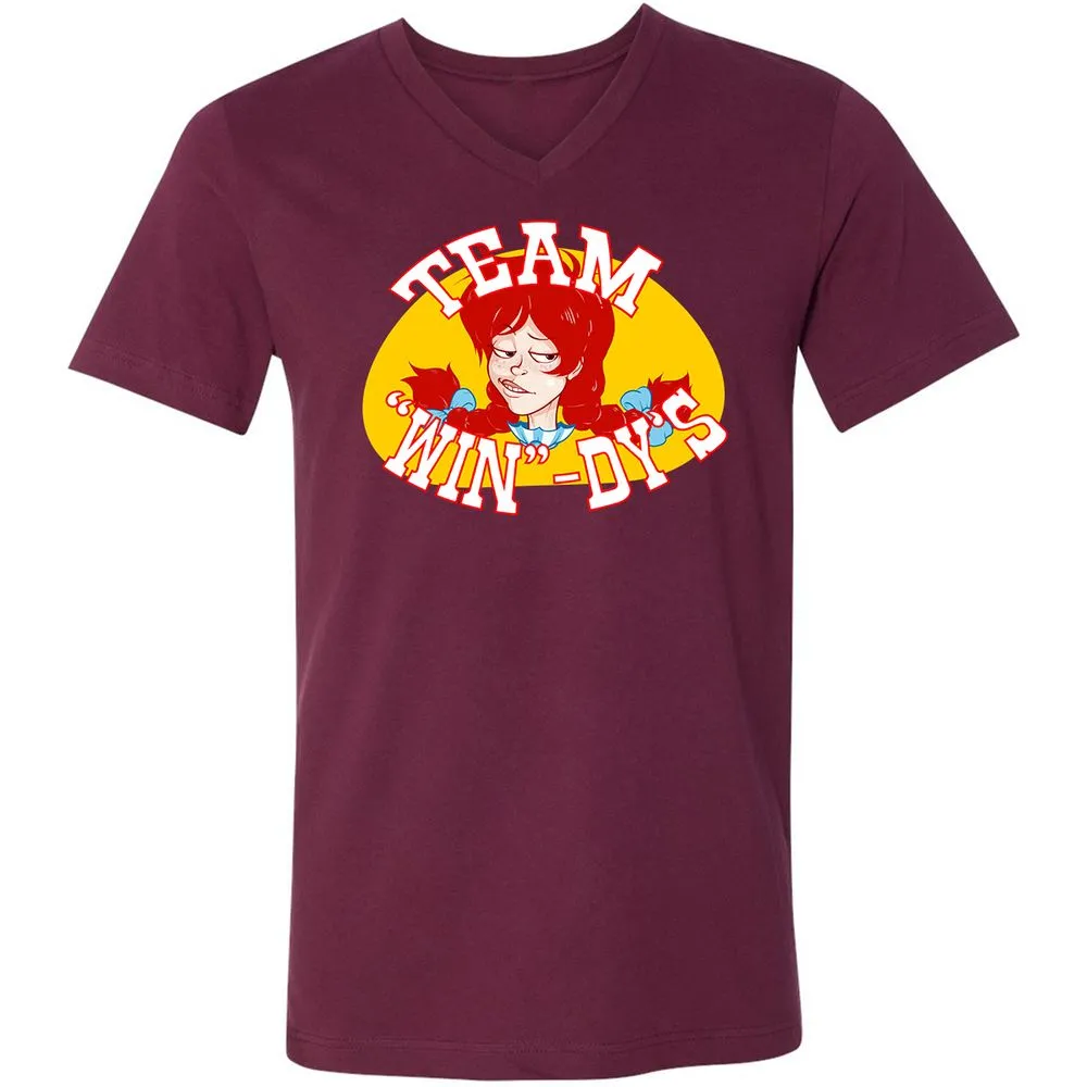 Unisex V-Neck T-Shirt - K9EUERJX - Maroon - 6