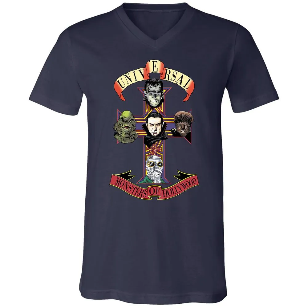 Unisex V-Neck T-Shirt - QUM8J6Q4 - Navy - 2