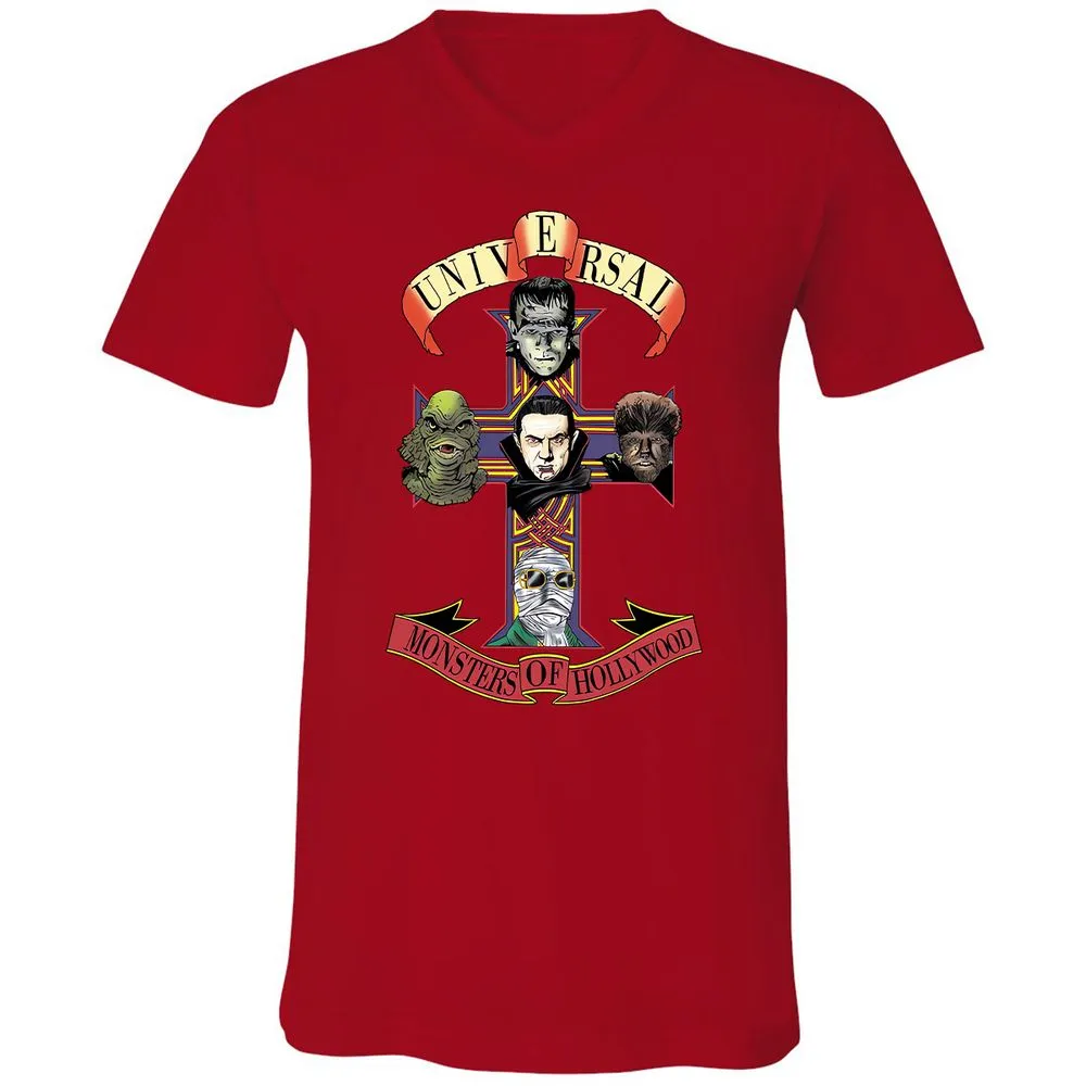 Unisex V-Neck T-Shirt - QUM8J6Q4 - Red - 3