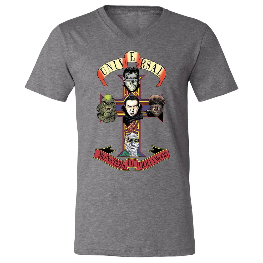 Unisex V-Neck T-Shirt - QUM8J6Q4 - Deep Heather - 13
