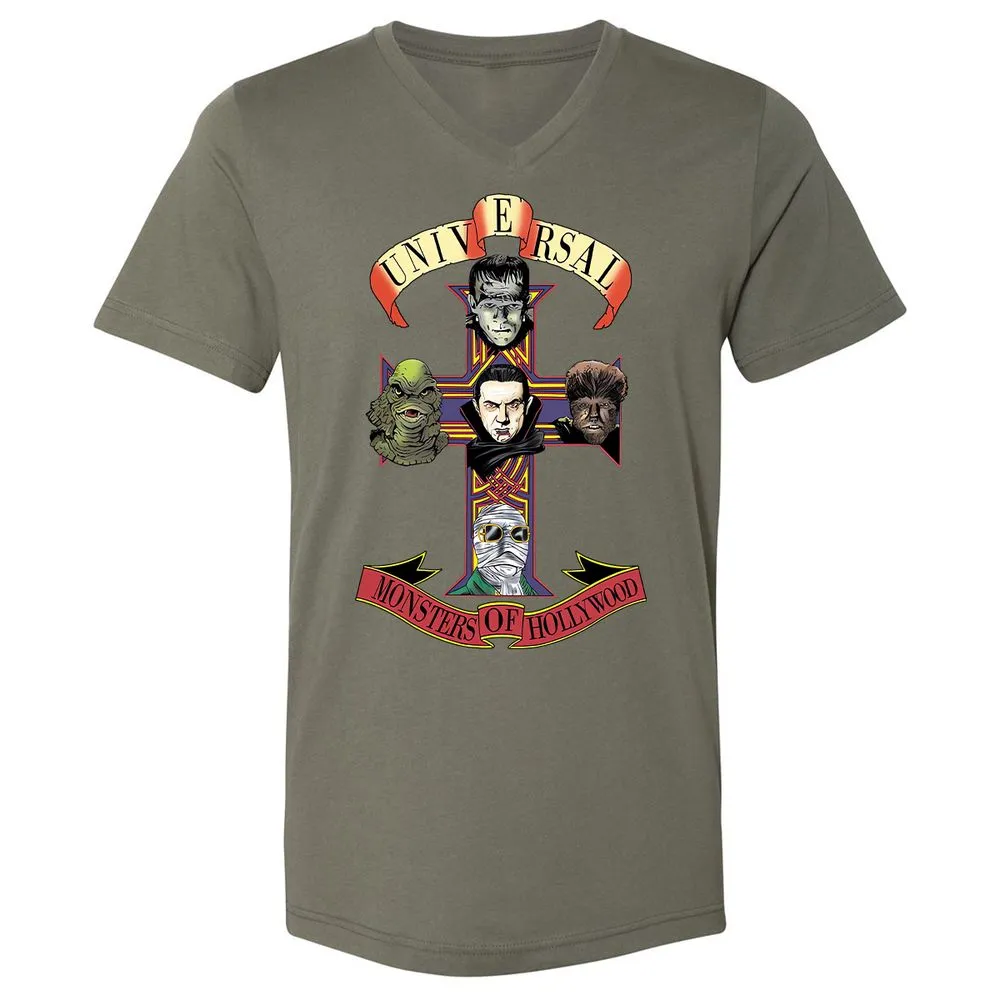 Unisex V-Neck T-Shirt - QUM8J6Q4 - Military Green - 10