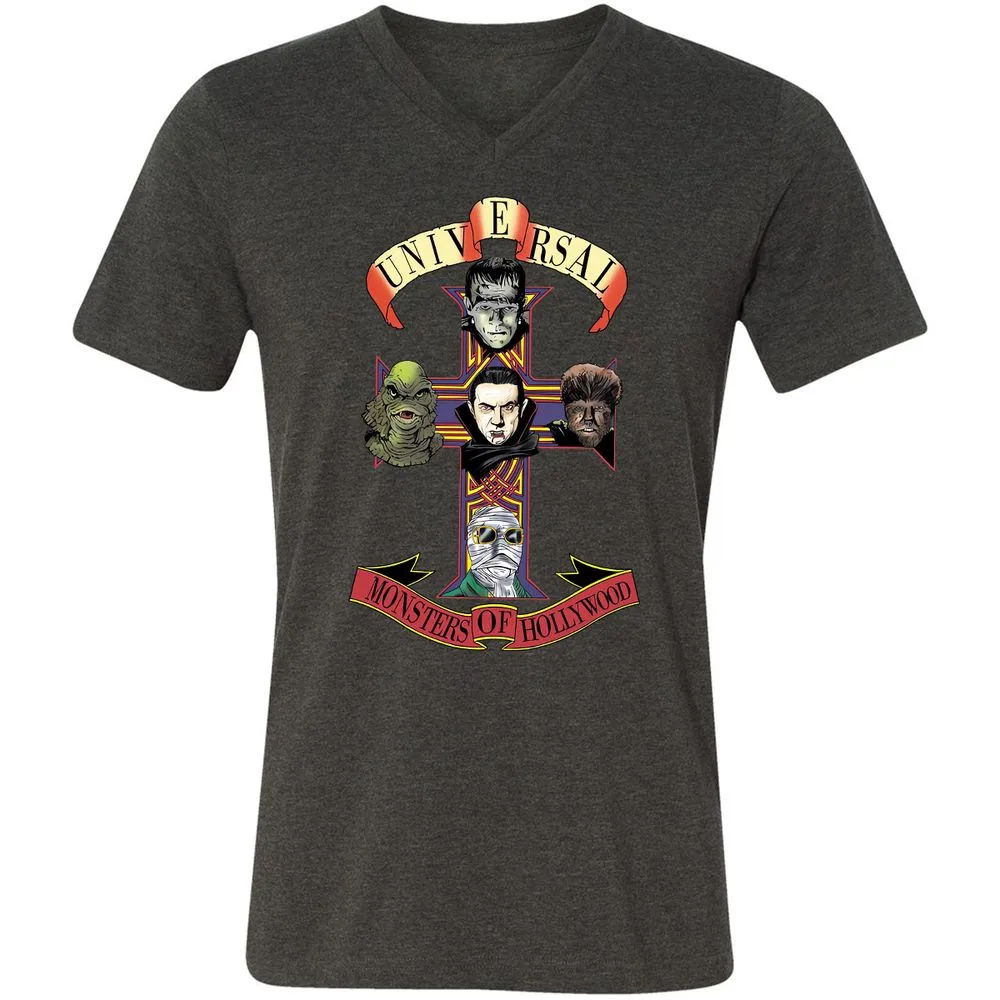 Unisex V-Neck T-Shirt - QUM8J6Q4 - Dark Grey Heather - 8