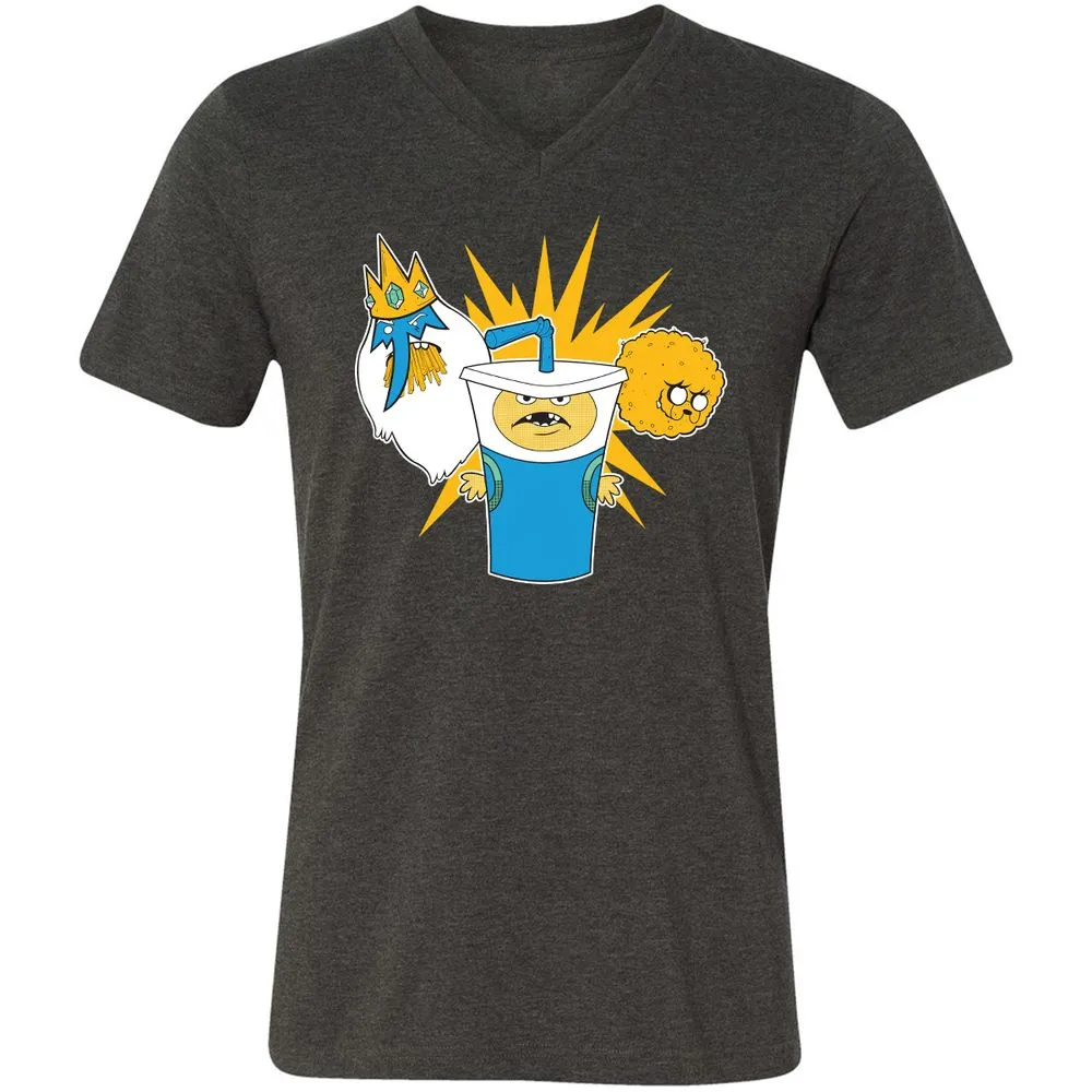 Unisex V-Neck T-Shirt - 2EDM1DWG - Dark Grey Heather - 8