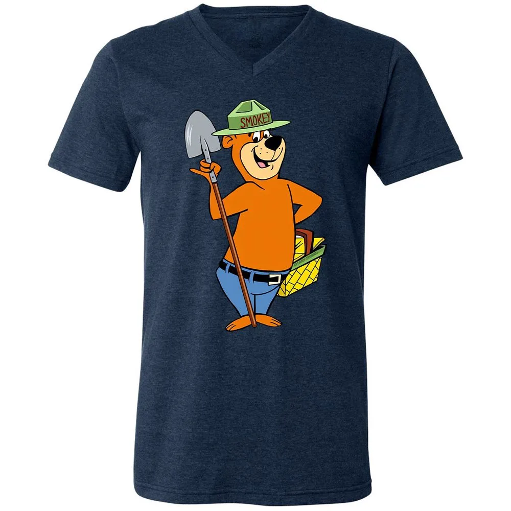 Unisex V-Neck T-Shirt - YSTRPZ4H - Heather Navy - 15