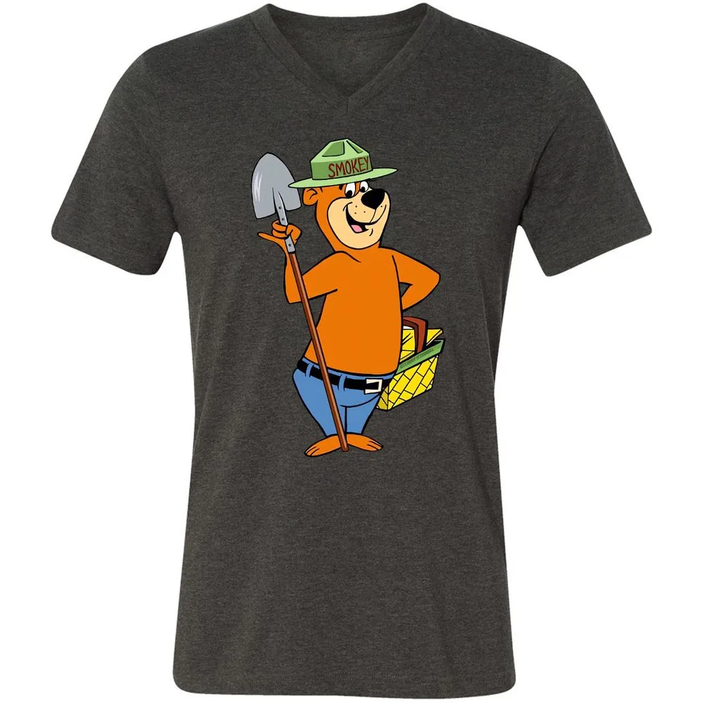 Unisex V-Neck T-Shirt - YSTRPZ4H - Dark Grey Heather - 8