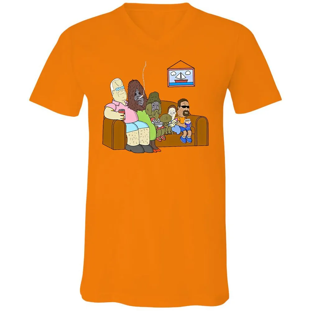 Unisex V-Neck T-Shirt - 4FZ2DKDU - Orange - 11