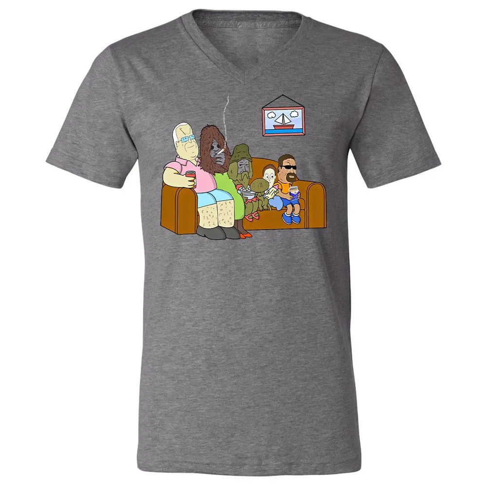 Unisex V-Neck T-Shirt - 4FZ2DKDU - Deep Heather - 13