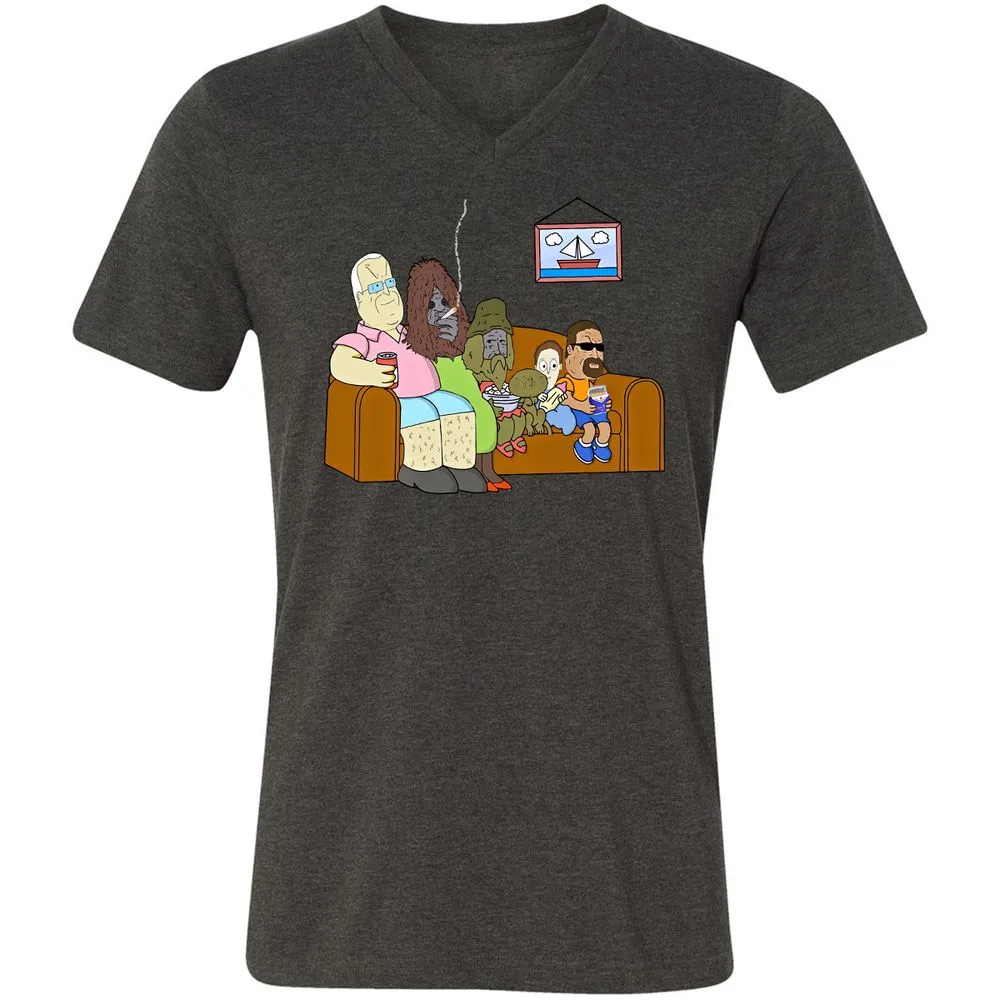 Unisex V-Neck T-Shirt - 4FZ2DKDU - Dark Grey Heather - 8