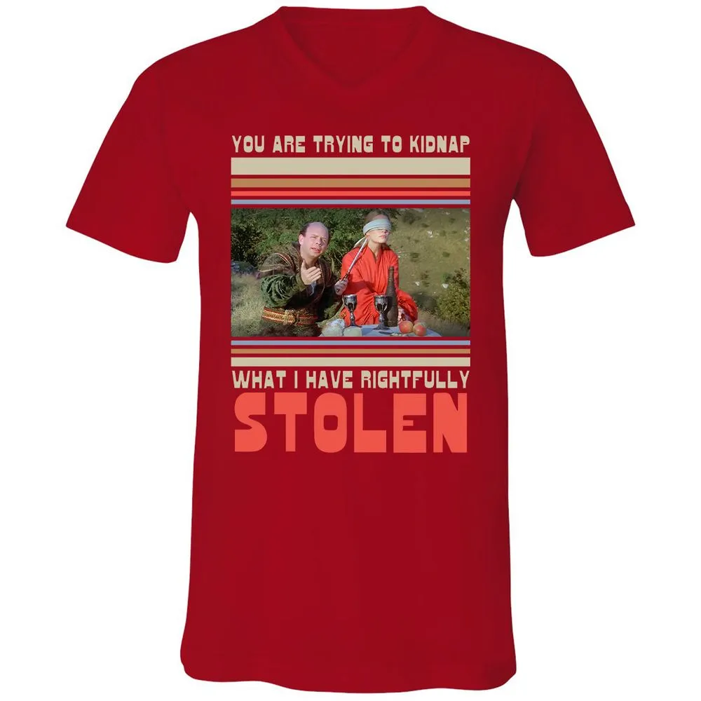 Unisex V-Neck T-Shirt - JRBGH9UD - Red - 3