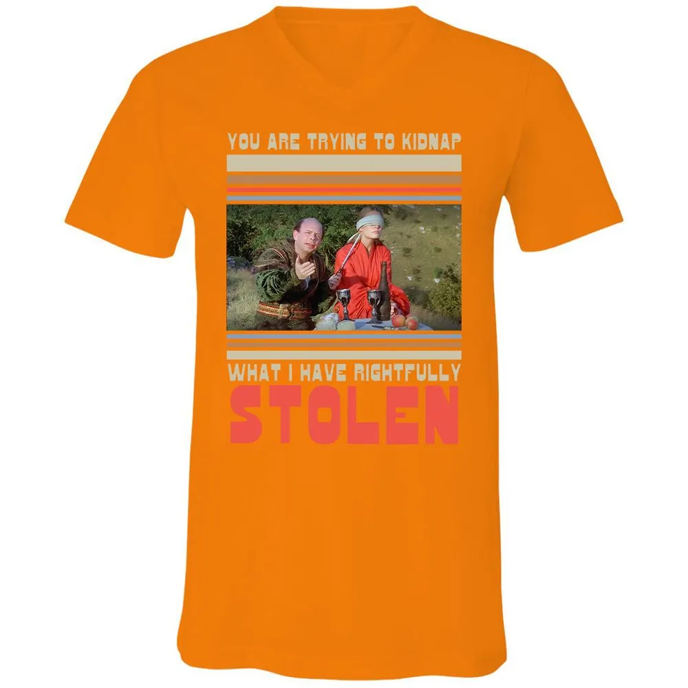 Unisex V-Neck T-Shirt - JRBGH9UD - Orange - 11
