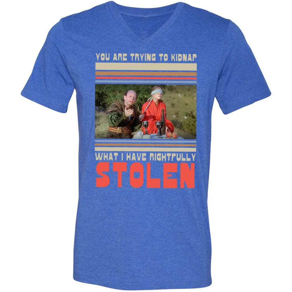 Unisex V-Neck T-Shirt - JRBGH9UD - Heather True Royal - 14