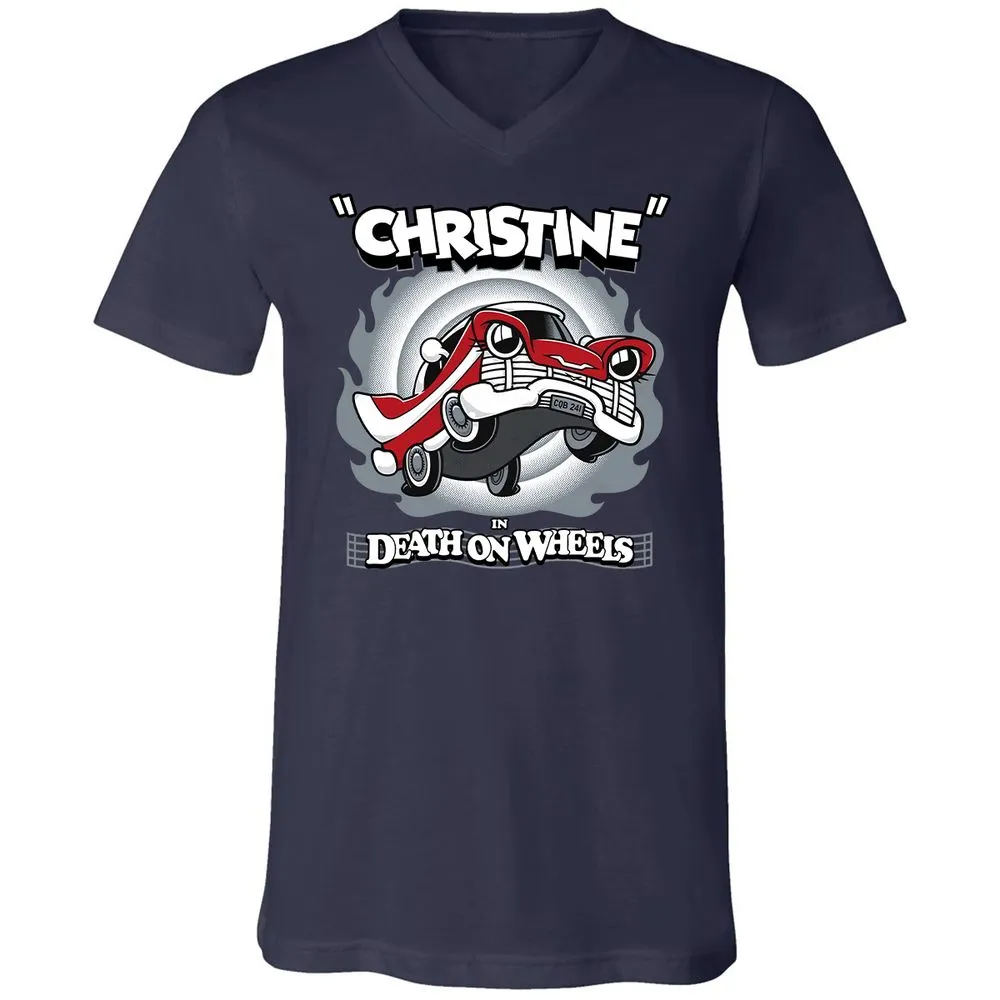 Unisex V-Neck T-Shirt - HTDZKFAT - Navy - 2