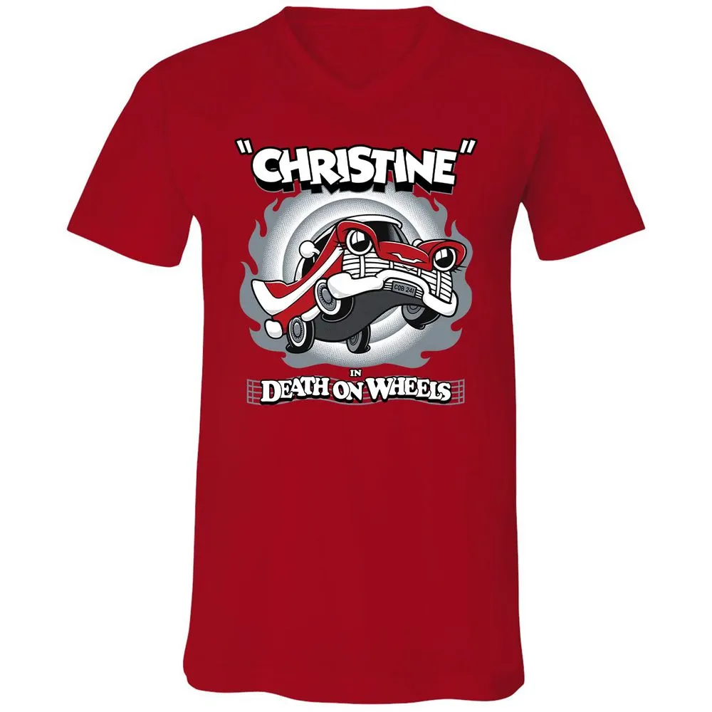 Unisex V-Neck T-Shirt - HTDZKFAT - Red - 3