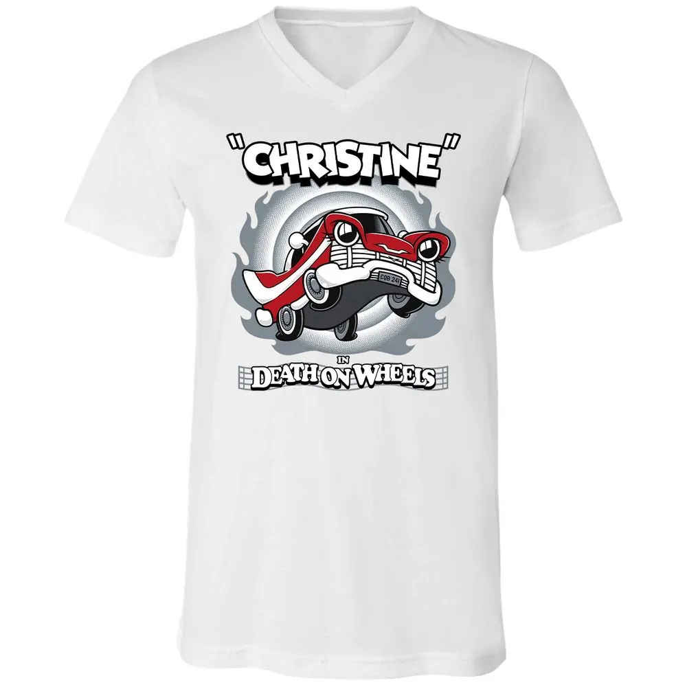 Unisex V-Neck T-Shirt - HTDZKFAT - White - 5