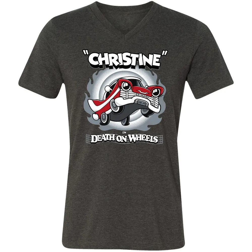 Unisex V-Neck T-Shirt - HTDZKFAT - Dark Grey Heather - 8