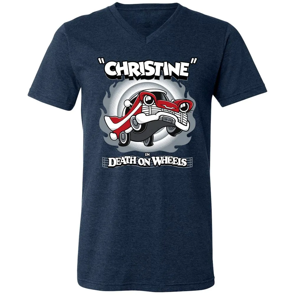 Unisex V-Neck T-Shirt - HTDZKFAT - Heather Navy - 15