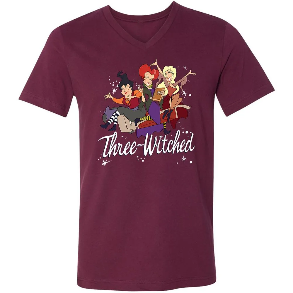 Unisex V-Neck T-Shirt - VXQ6CNFP - Maroon - 6