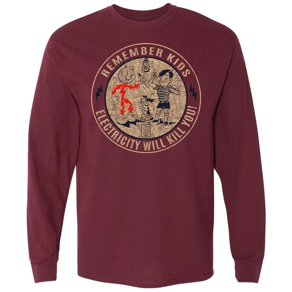 Long Sleeve T-Shirt - XWDCM9C8 - Maroon - 11