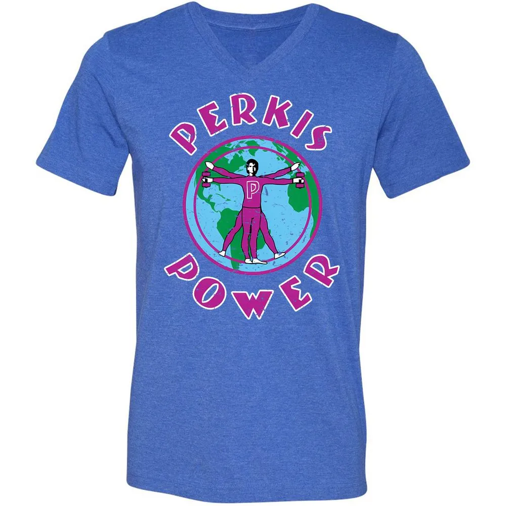 Unisex V-Neck T-Shirt - SQN7T4CR - Heather True Royal - 14